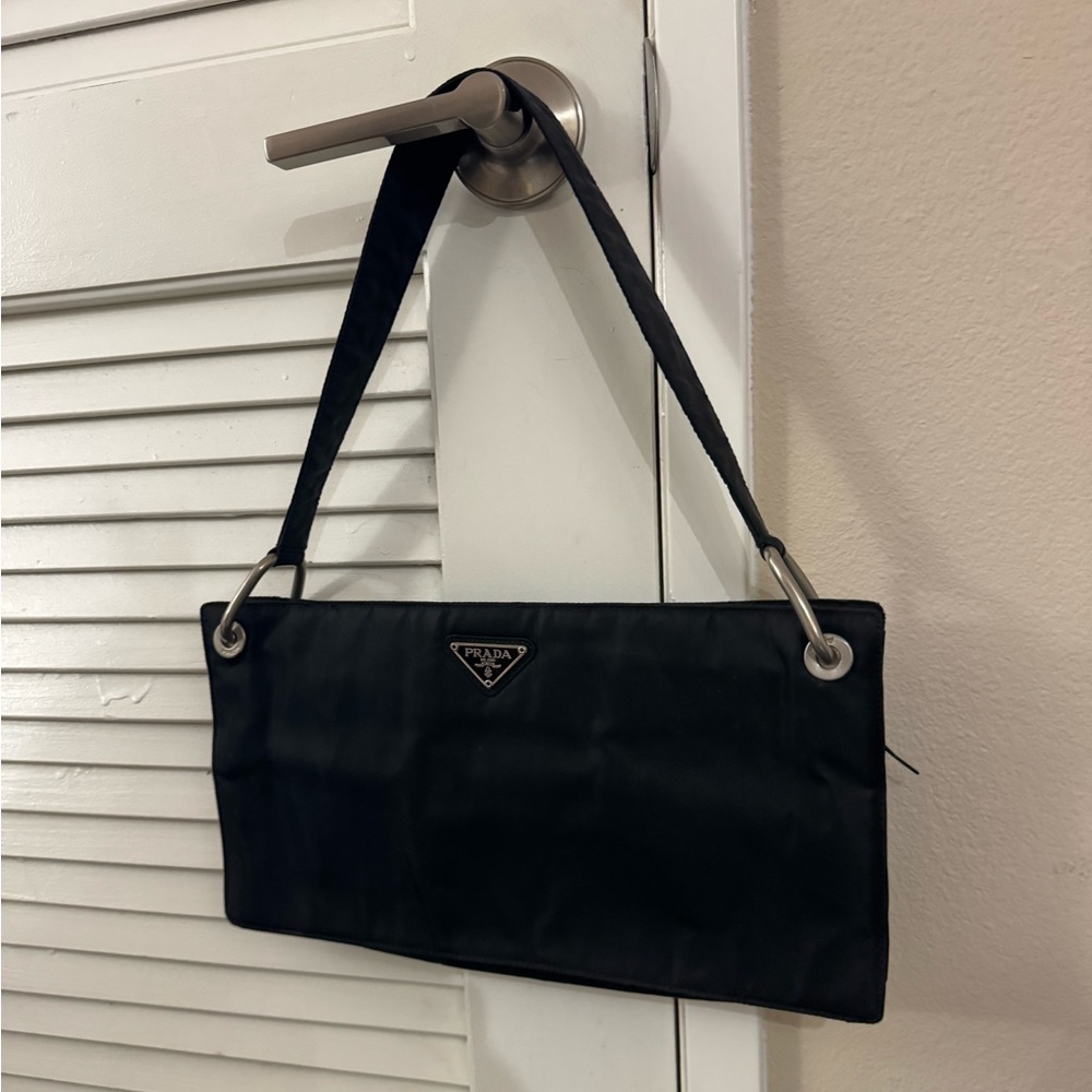 AUTHENTIC PRADA Black Nylon Shoulder Bag